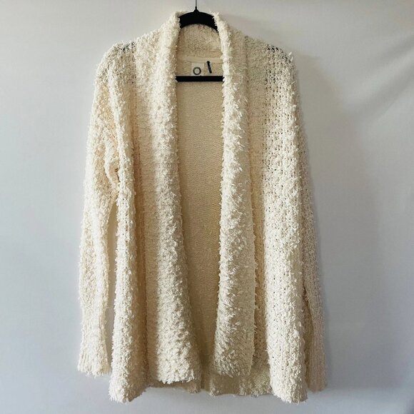 Anthropologie Akemi + Kin Womens Cream Bernadette Fuzzy Chunky Knit Cardigan XS - Picture 1 of 10